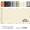 WEALSFUN Paravento per Balcone, Recinzione Copertura per Protezione Privacy Balcone per Balcone Giardino terrazza con Occhielli Corde e Fascetta Impermeabile Anti-UV con Fascette, 75 X 100CM Crema