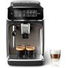 PHILIPS Serie 3300 Macchina da caffè automatica - 5 tipi di bevande, Touch screen a colori, Sistema LatteGo, SilentBrew, Macinacaffè in ceramica al 100%, Filtro AquaClean. Cromato Nero (EP3326/90)