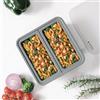 Navaris Stampo per Congelatore - Contenitore Freezer con Coperchio - Cubi Porzioni Grandi - Stampi Silicone per Zuppe Smoothies e Ghiaccio - Contenitori Meal Prep - Grigio