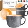 Cosumy Set di 4 Tazze da Caffè - 350ml Tazze in Ceramica - Gres Spesso con Smalto Reattivo Artigianale - Mantiene il Calore a Lungo (Giallo)