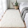 BSGIFT Tappeto a pelo lungo, soffice, crema, 80x150 cm, antiscivolo, per soggiorno e camera da letto, cameretta dei bambini, moderno