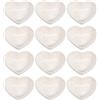 sourcing map Set di 12 ciotole laterali in ceramica bianca a forma di cuore, 7,6 cm, mini piatti per antipasti, condimenti per cucina, casa, matrimoni, feste, ristoranti