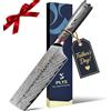 Plys Coltello Affilato Giapponese, Coltello Professionale da Cucina in Acciaio Inossidabile lama Affilata, Manico in Legno Coltello Cuoco per Cucina e Ristorante uso