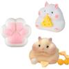 SSKHE 3 zampette di gatto Squishy, criceto Squishy, Fufu Yoyo Taba Squishy Geant, Kawaii Squishy Gatto, Squishy Anti Stress, giocattolo anti Stress, Squishy Gatto e criceto per bambini e adulti