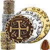 Leib Games Monete Pirata in Metallo, 36 Monete del Tesoro d'Oro, Argento, Bronzo per Giochi Da Tavolo Adulti, Giochi Di Società Per Bambini, Dungeons & Dragons, Gloomhaven, Gioco Da Tavolo Giocattoli
