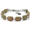 10:10 Bracciale uomo donna. Braccialetto pietre naturali nuggets di forma rettangolare 11 x 8 x 5 mm e perle diamantate in acciaio inox anallergico del diametro di 4 mm, bracciale realizzato in Italia
