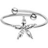 Purelei® Bright Spring Ring - Anello impermeabile da donna in acciaio inossidabile resistente con zirconi a forma di fiore, regolabile da 50 a 60, gioiello alla moda per il tuo look, 50-55, Acciaio