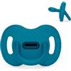 Suavinex, Ciuccio Tutto in Silicone, per Bambini 6/18 Mesi e Neonati, Ciuccio con Tettarella Fisiologica Sx Pro, Super Morbido e Flessibile, Ideale per Dormire, Color Essence, Blu Oceno