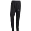adidas Uomo Essentials French Terry Tapered Cuff 3-Stripes Pants, Black / White, S Short