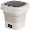 Sarpoer Mini Lavatrice Domestica Pieghevole Portatile da 9 L con Lavatrice A Secco Rotante Bianco Latteo Spina UE