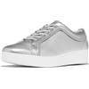 Fitflop Sneakers da Donna Rally in Pelle con Finiture in Cristallo, Argento, 38.5 EU