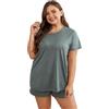 Jamron Donna Taglie Forti 2 Pezzi Pigiama Set Maglietta Maniche Corte e Pantaloncini Estate Pigiama da Notte Loungewear Blu 5XL