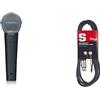 Behringer BA 85A Microfono dinamico cardioide & Stagg SMC6XP Cavo Microfonico di Alta Qualità XLRf to Jack, 6 m, Nero
