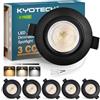 KYOTECH Faretti LED da Incasso 230V Dimmerabile IP44 3CCT 60-70mm 6PCS Nero
