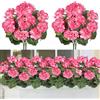 ASTNIC 2 pz Fiori artificiali, Geranio artificiale Fiori di seta per Outdoor Indoor, decorativo Fiori artificiali in vaso, resistente UV di plastica Fau Fiori Patio Garden Party Table Decor (rosa)