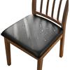 Alishomtll Set di 4/6 coprisedia in pelle elasticizzata, impermeabile, rimovibile, lavabile, per sala da pranzo, cucina, matrimonio, giardino, ufficio (nero, 4 pezzi)
