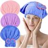 Aomhrek 3 Pezzi Vello di Corallo Turbante Asciugacapelli, Forte Assorbimento d'Acqua Asciugamano Capelli, Morbido e Confortevole Asciugamano Capelli Turbante, Asciugamano per Capelli Rosa, Blu e Viola