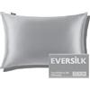 EVERSILK Federa per cuscino in seta per capelli e pelle: 100% Seta di gelso Naturale da 22 Momme - con cerniera nascosta doppia faccia - ipoallergenica certificata OEKO-TEX 1 Pezzo Grigio Argento 40 x 60 cm