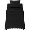 Dreamzie Lenzuola Letto Singolo 90x190 cm - Completo Lenzuola 3 Pezzi in Microfibre - Lenzuolo con Angoli - Lenzuola Sopra - 1 Federa 65x65 - Lenzuola Letto Singolo 90x190cm Nero