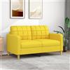 Festnight Divano a 2 Posti, Divani 2 Posti, Divano Due Posti, Divanetto 2 Posti, Divano Letto 2 Posti Economico, Giallo Chiaro 140 cm in Tessuto