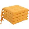 Corredocasa Set di 4 Cuscini per Sedia con Lacci a 4 Punti, Imbottiti e Rivestiti in PoliCotone - Design Confortevole, Made in Italy, Coprisedie in Diversi Colori per Cucina Casa (Giallo)