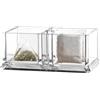 Nuhjytgf Contenitore per bustine di tè, porta bustine di zucchero, organizer per tè in acrilico trasparente, compatto e salvaspazio, struttura robusta, 14,6 cm, per bancone, bevande