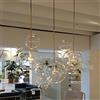 XZAW Lampadario Moderno a Bolle in Ottone Lampadario a Globo in Vetro Trasparente Lampada a Sfera a 5 Teste Illuminazione a Sospensione a grappolo per Soggiorno con Isola Cucina - Luce Calda 3000K