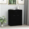 ULUYYUC Credenza Nera 60x30x75 cm in Truciolato,mobile ingresso corridoio,mobiletto salotto,Mobiletto Buffet,cassettiera,Adatto per cucine, bagni e portici