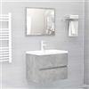 DYRJDJWIDHW set mobili bagno completo,mobile bagno 60 cm con lavabo da appoggio,Set Mobili da Bagno 2 pz Grigio Cemento in TruciolatoAdatto per bagni, cucine