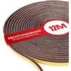 XEEINC 12m Guarnizione a Spazzola Adesiva, 9mm(L) X 5mm(P) Guarnizione Spazzola Porta Finestra, Paraspifferi Guarnizione per Porta Blindata, Isolamento Acustico, Anti-Collisione - Marrone