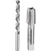 QUARKZMAN Set Punte e Maschi per Filettatura, 1pz 1/8-27 NPT Straight Flute Thread Taps Uncoated and 1pz 8,3mm Punte Trapano Spirale Rivestite Titanio, Strumenti HSS6542