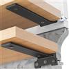 Yeabett - Set di 4 supporti per mensole da 15 cm, in metallo con viti, portata 70 kg, colore: Nero