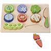 Tachan Set Tagliare-Puzzle in Legno-Include Tagliere con 9 Tipi di Verdure, 795T00848