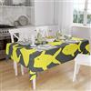 Bonamaison, Antimuffa, Antimacchia, Asciugatura rapida, Impermeabile, Lavabile in lavatrice, 100% Poliestere, Tovaglia Moderno, Giallo neon, fumi, 140 x 160 Cm - Progettato e Prodotto in