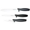 Rockingham Forge Set di coltelli per la casa 3 pezzi 8007 Essentials Range, include spelucchino da 9 cm, coltello multiuso da 12 cm e coltello da chef da 20 cm, manici neri