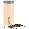 Genius - Barattoli Coffee in Acciaio Inox, 1500 ml, Colore: Beige