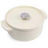 KitchenAid Cast Iron Cocotte in Ghisa Smaltata con Coperchio, Ø 22cm, Rotonda, 3,3L, 4,5kg,Alta Qualità e Durevole,Cuocere,Friggere,Senza PFAS,Induzione,Manico Ergonomico,Forno 260°C,Crema di Mandorle