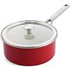 KitchenAid Steel Core Enamel Pentola smaltata con coperchio in acciaio, 20 cm/2,4 litri, smaltata tedesca a induzione, adatta al forno, lavabile in lavastoviglie, rosso impero