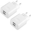 KenSera Caricatore USB, 2-Pack 12W Presa per iPhone 14 13 12 11 Pro Max/XS/XR/X/8/7/6/6S Plus/5S/5C/iPad, Samsung Galaxy, 2-Port Alimentatore Spina Ricarica Adattatore Muro Carica Spinotto Caricabatterie