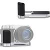JJC XM5 - Impugnatura in Metallo per Fotocamera Fujifilm Fuji X-M5, Piastra di Supporto a Sgancio Rapido Arca Swiss, con Staffa a L in Silicone Antiscivolo, Impugnatura Migliorata, Argento