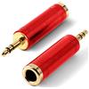 baolongking Adattatore per cuffie stereo in rame puro da 1/4 a 3,5 mm, spina maschio da 3,5 mm a jack femmina da 6,35 mm, adattatore stereo per cuffie, adattatore amplificatore, confezione da 2