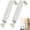 Penbinmall 2 Pezzi Appendiabiti da Porta Pieghevole in Alluminio - Ganci Porta Regolabile con 6 Scanalature e Portasciugamani Nascosto, Ganci per Porta da Appendere per Bagno Cucina Ufficio (Bianco)
