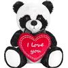 Brubaker Panda Orso di Peluche con Cuore Rosso - I Love You - 25 cm - Panda Giocattolo di Peluche - Orsacchiotto di Peluche - Peluche Bianco Nero