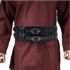 ITODA Cintura vichinga larga regolabile medievale cavaliere cintura in pelle PU doppia cinghia in vita retrò nodo celtico goffrato armatura cintura per LARP costume di Halloween, Nero, Taglia unica