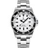 Alienwork Orologio Uomo Donna Argento Bracciale in Acciaio Calendario Data Bianco Quadrante Luminoso Classico Elegante