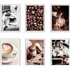 DKORARTE Set di 6 quadri base in legno, decorazione soggiorno moderni, camere da letto, camera, cucina, caffè con ganci metallici, (38 x 29 cm per quadro)