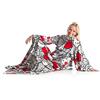 Kanguru Coperta con maniche Hello Kitty , soffice plaid in pile, Microfibra, con tasca centrale, 180x140cm, regalo donna, Hoodie per divano, letto, relax, Natale