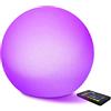MR.GO 14 Sfera Luminosa LED Impermeabile, Lampada Atmosferica a Colori Variabili, Orbe RGB Ricaricabile da Giardino con Telecomando, 16 Colori Regolabili per Decorazione Interna ed Esterna
