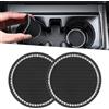 BHIPKOT Sottobicchieri per Auto, Inserti universali per portabicchieri per Auto, sottobicchieri Antiscivolo per Tazze da caffè, Accessori per Auto da Donna, Set di 2, Nero Lucido