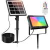 MEIHUA Faretti Solari Esterno RGB 30W Faretto Solare LED IP66 Impermeabile 10 Colori 30 Modalità 6 Velocità di Luminosità Lampade RGB per Cortile, Giardino, Alberi, Feste, Halloween, Natale